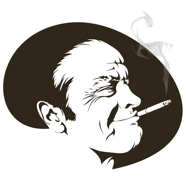 Курильщик с сигаретой — стоковый вектор