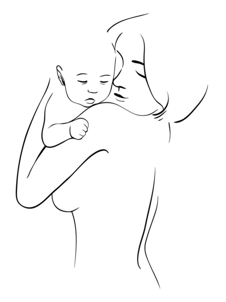 Mamma kramar baby — Stock vektor