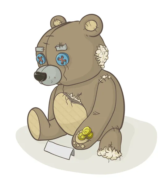 Homeless bear — Stock Vector