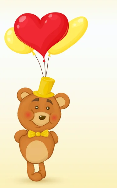 Teddybeer met geschenk — Stockvector