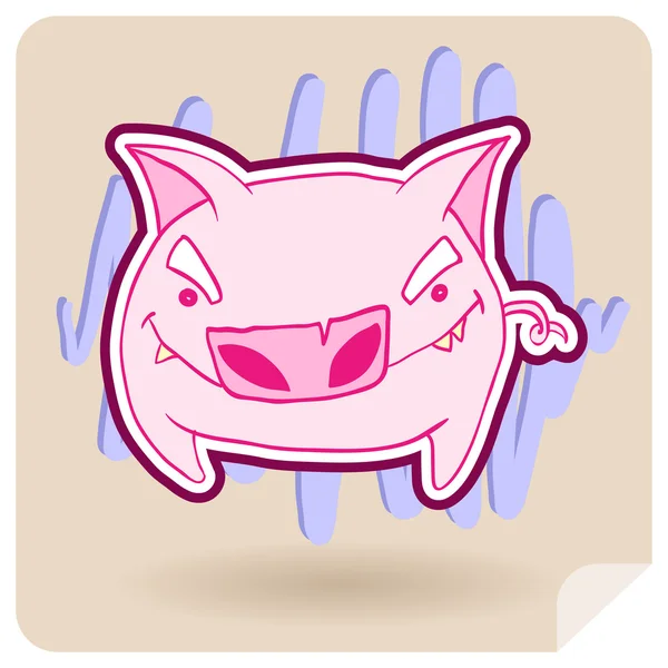 Angry pig — Stock Vector