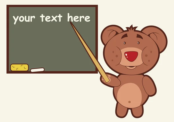 Bear Teacher — Stock Vector