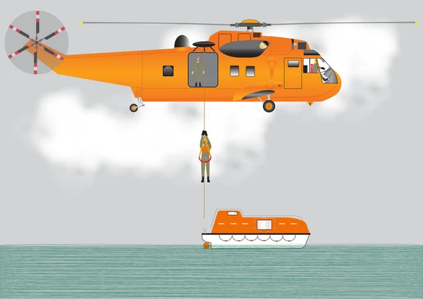 Zoek- en reddingsacties helikopter — Stockvector