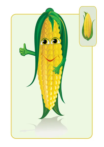 Maïs drôle et réaliste — Image vectorielle