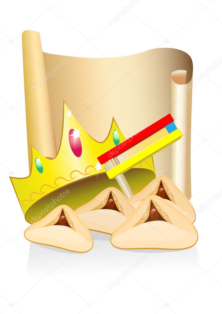 Purim cakes and crown with place for text