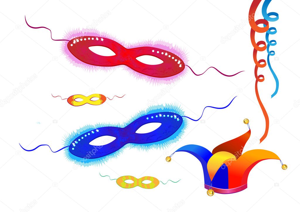 Festive vector elements-carnival maskspuri