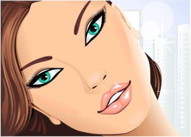 Portrait beautiful girl clipart