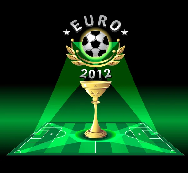 Copa de EURO 2012 o campeonato de fútbol de demostración — Vector de stock