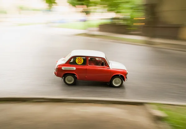 stock image Red car in movement