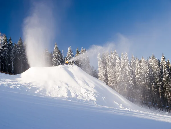 stock image Snow makers in action