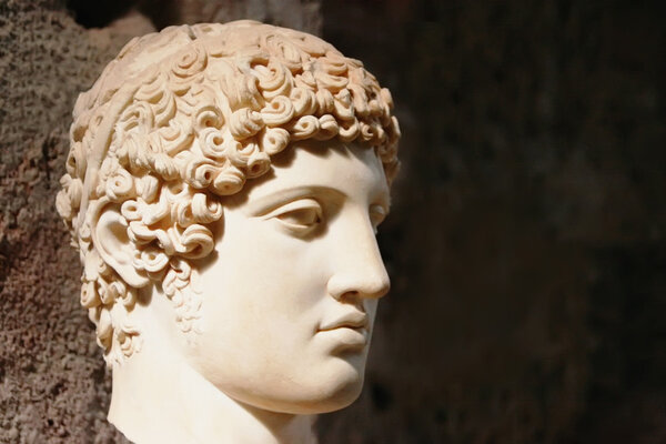 Ancient man head statue