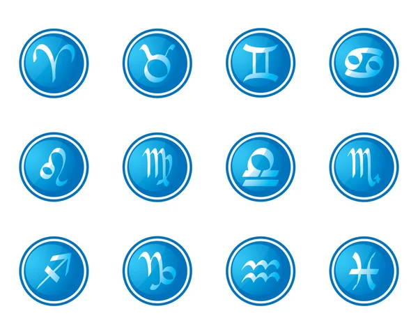 Horoscope signes du zodiaque, ensemble d'icônes, illustration vectorielle — Image vectorielle