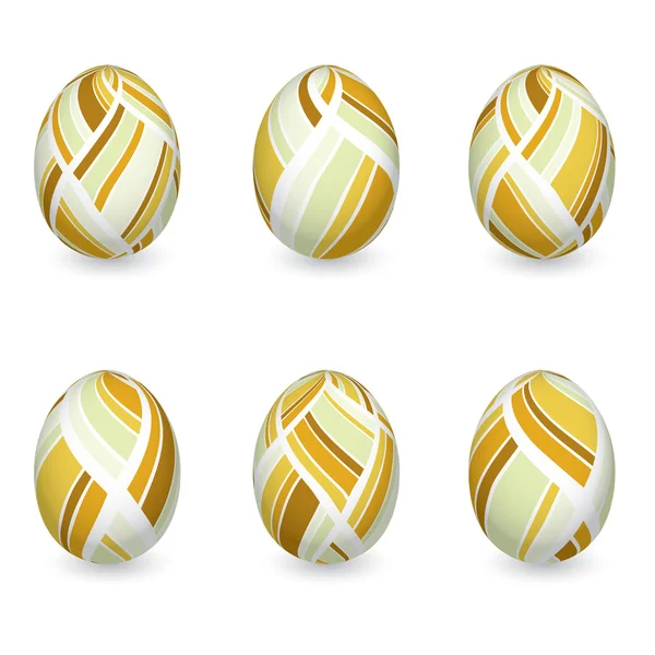 Conjunto de huevos de Pascua de colores, ilustración de vectores — Vector de stock