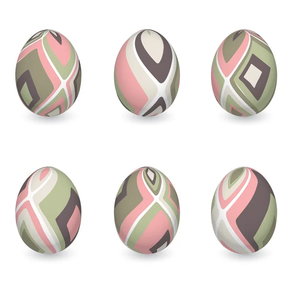 Set of colorful easter eggs, vector illustration — Stock Vector