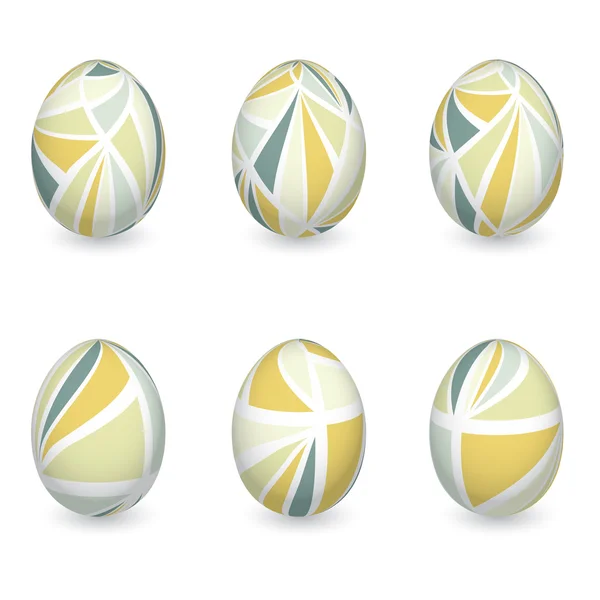 Set di uova di Pasqua colorate, illustrazione vettoriale — Vettoriale Stock