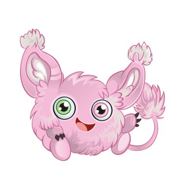 Pink fluffy little animal clipart