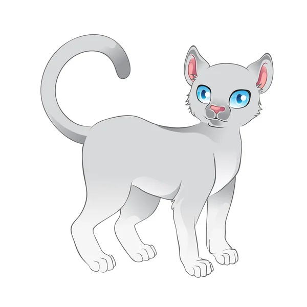 Серый кот — стоковый вектор