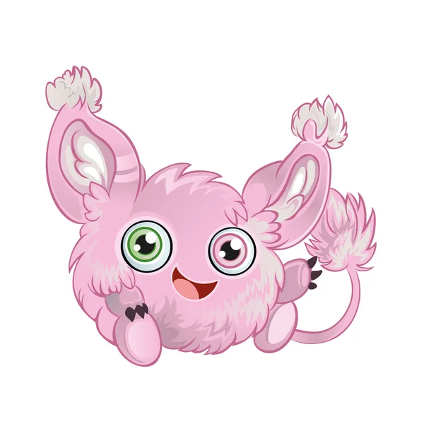 Roze pluizige klein dier — Stockvector