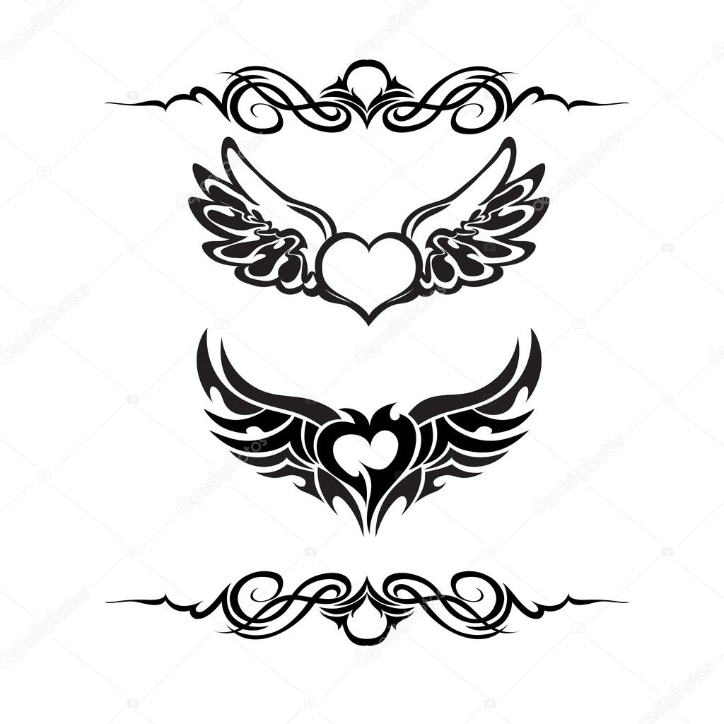 Tribal Tattoo Heart Vector Images over 1100