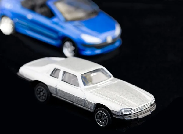 stock image Silver and blue car