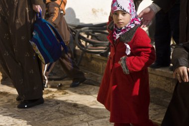 Muslim schoolgirl on the Temple Mount clipart