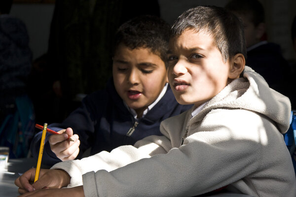 School class at Muslim school on the Temple Mount