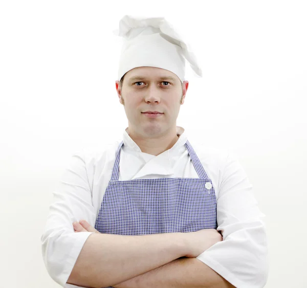 Porträt eines gut aussehenden Chefkochs mit verschränkten Armen — Stockfoto