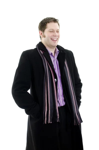 Portret van een glimlachende jonge zakenman. geïsoleerd op een witte achtergrond met — Stockfoto