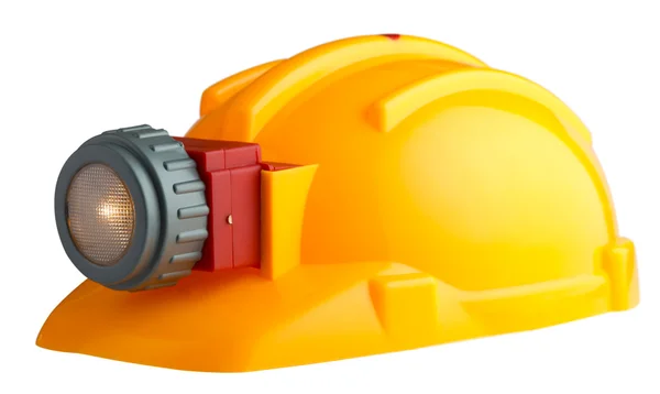 stock image Construction helmet with a flashlight