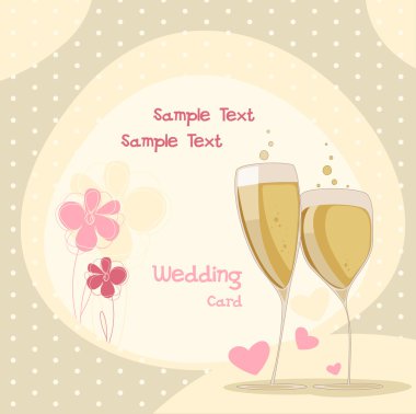 Wedding glasess with shampagne clipart