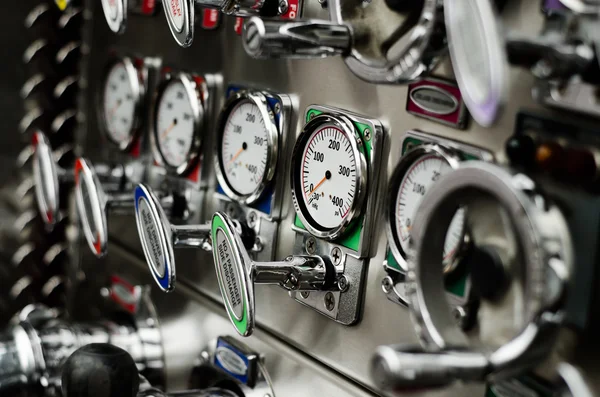 stock image Fire truck pump panel