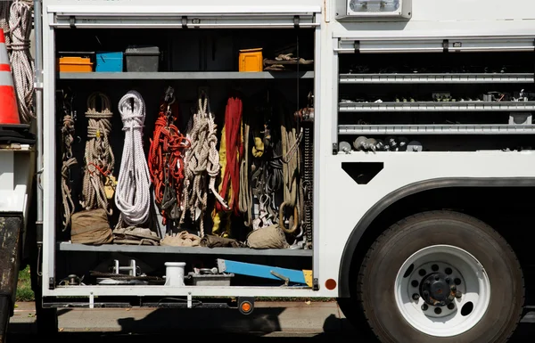 Climbing equipment in truck — Stock Photo, Image