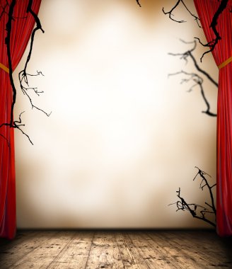 Scary curtain clipart