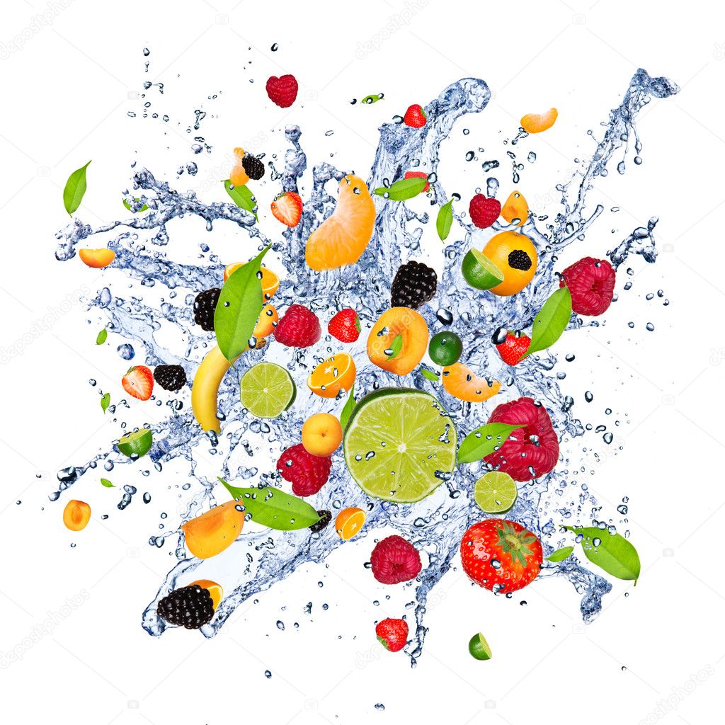 Mix fruits in splash
