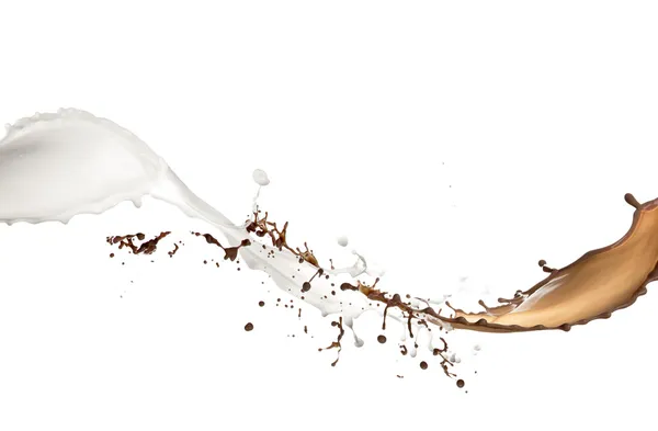 Milk and chocolate splash — Stock Photo, Image