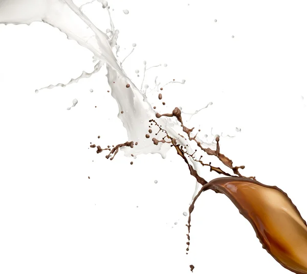 Spritzer Milch und Schokolade — Stockfoto