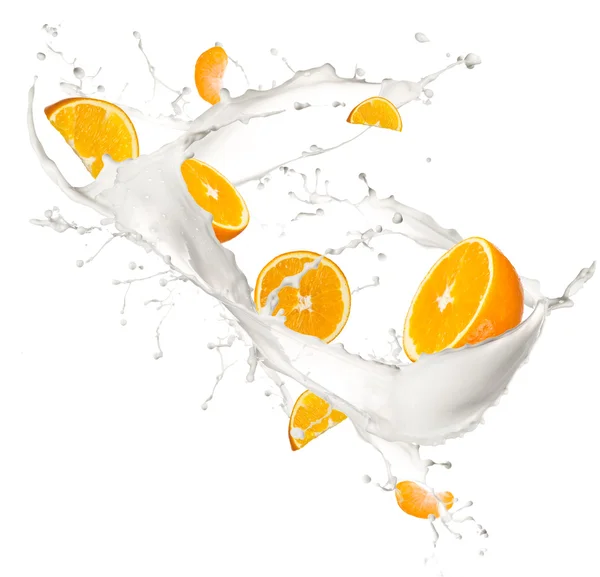 Pomarańcze splash — Zdjęcie stockowe