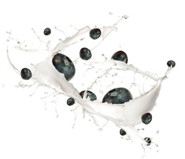 Blueberries splash clipart