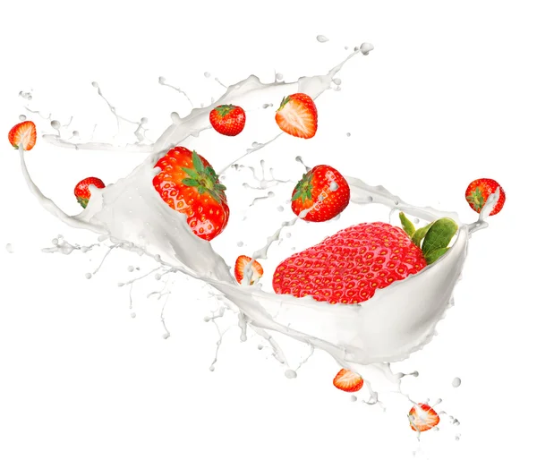 Strawberries splash — Stock Photo, Image