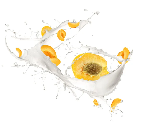 Apricots splash — Stock Photo, Image