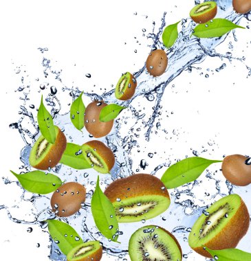 Kiwis in splash clipart