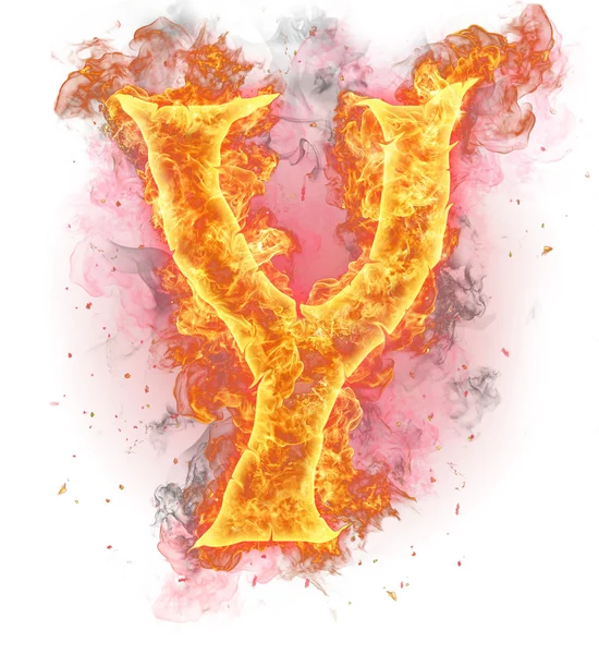 Carta de fogo "y " — Fotografia de Stock