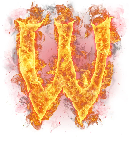 Carta de fogo "w " — Fotografia de Stock