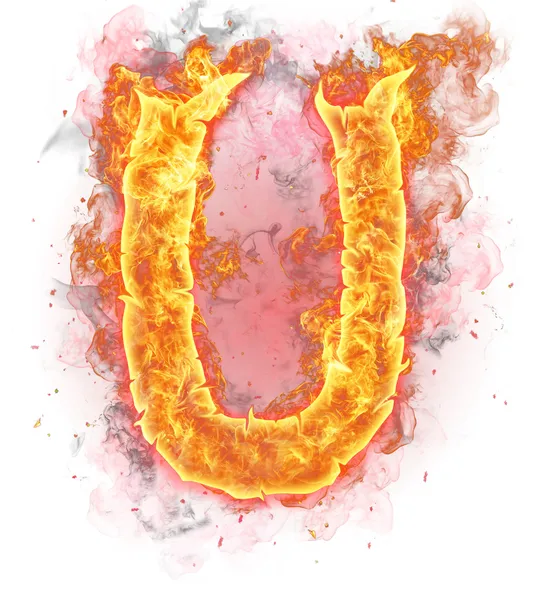 Fire letter "u" — Stock Photo, Image