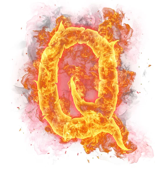 Fire letter "q" — Stock Photo, Image