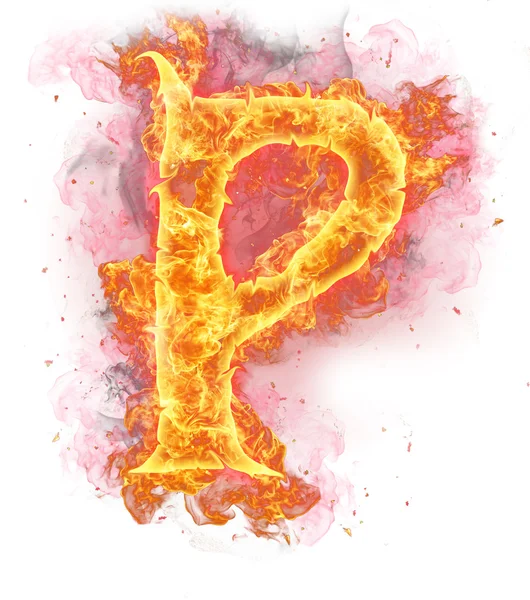 Огненная буква "р " — стоковое фото