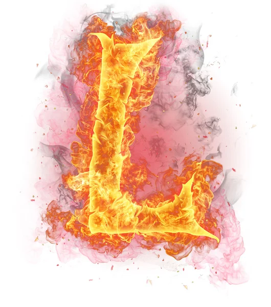 Fire letter "l" — Stock Photo, Image