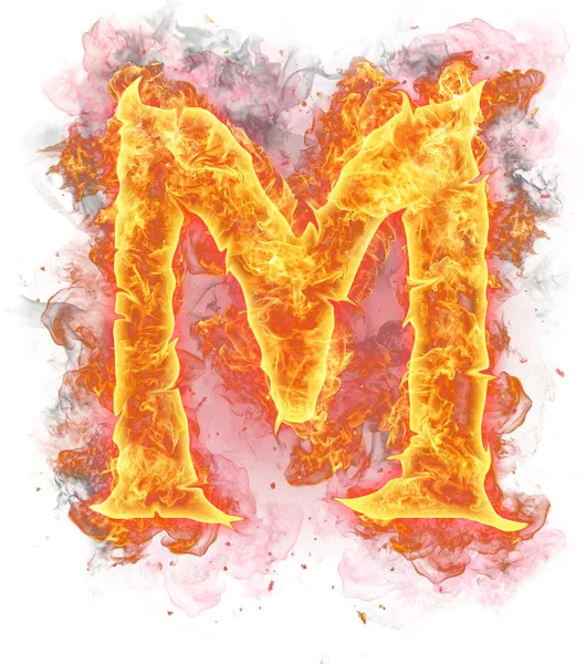 Fire letter "m" — Stock Photo, Image