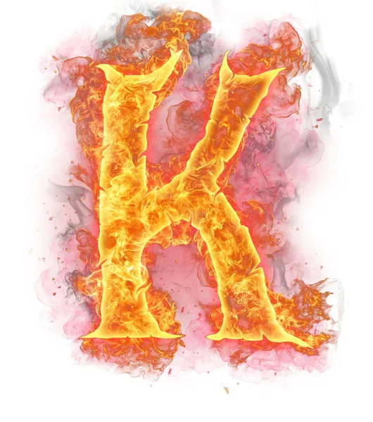 Огневая буква "k" " — стоковое фото
