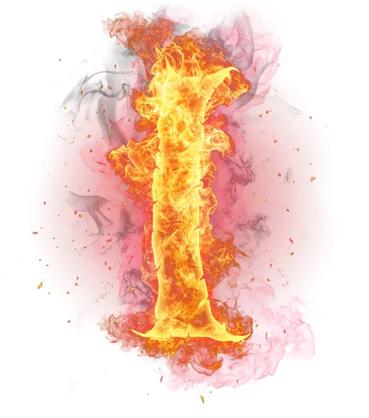 Fire letter "i" — Stock Photo, Image